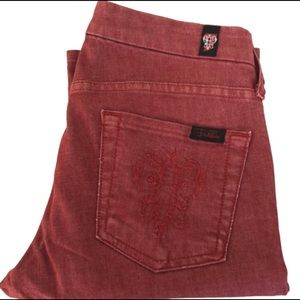 EMILIO PUCCI x 7 FOR ALL MANKIND CAROL rust jeans•size 26
